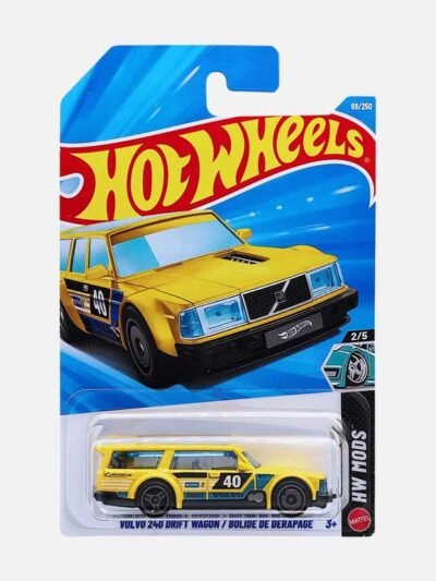 hot wheels volvo 240 drift wagon yellow